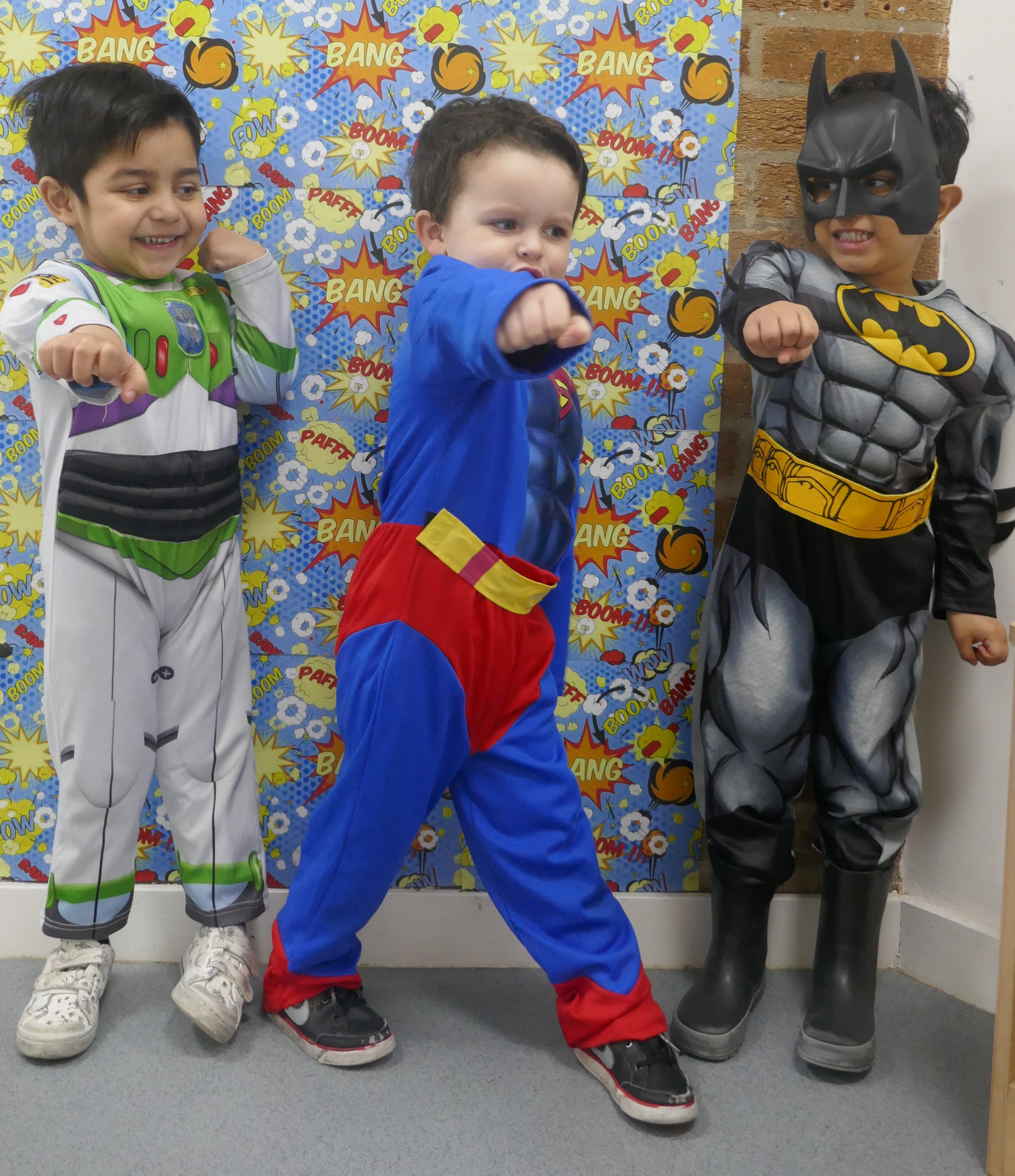Children dressed up as super heroes
