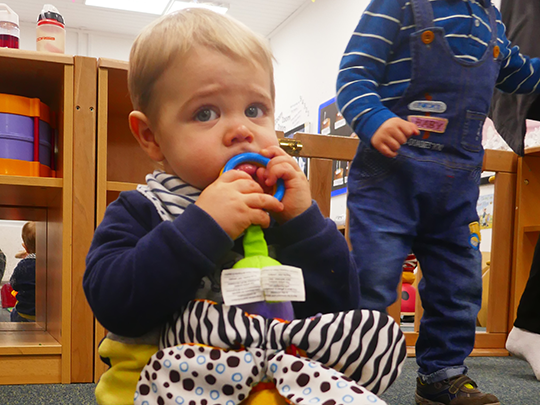 Child playing with toys