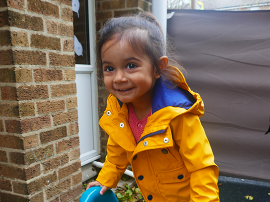 Child playing outdoors